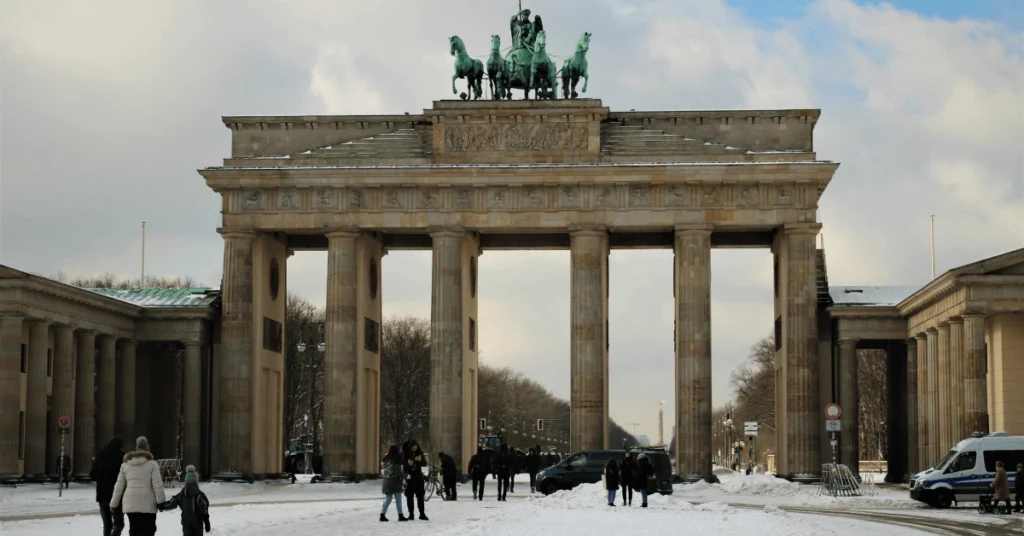 Brandenburger Gate with snow